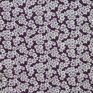 Quilting Craft Fabric Chintz Burgundy White Flowers 20" x 42" VTG